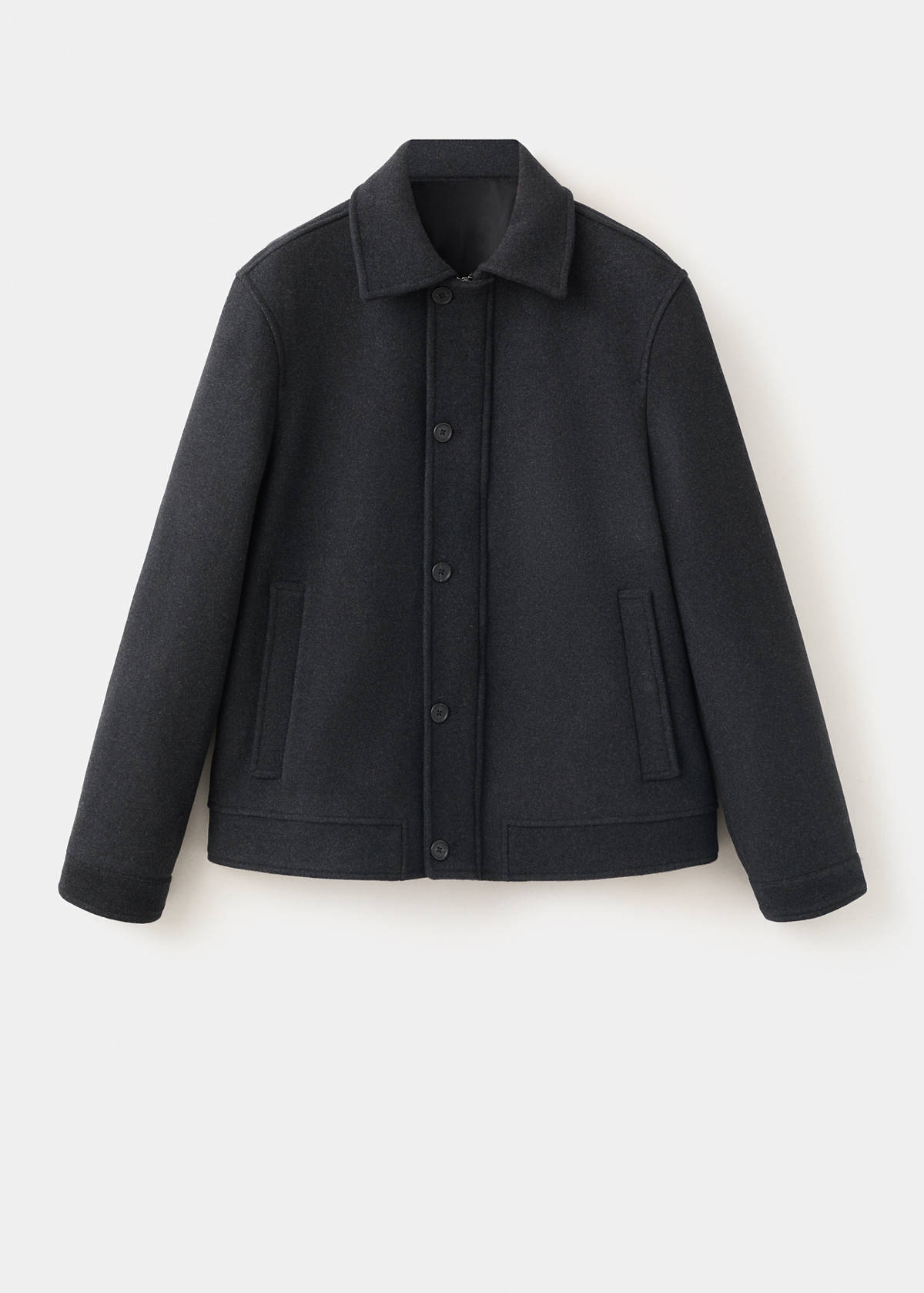 Wool-blend jacket with pockets — Dark Heather Grey
