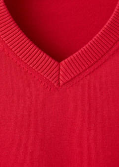 V-neck knit sweater — Red 7