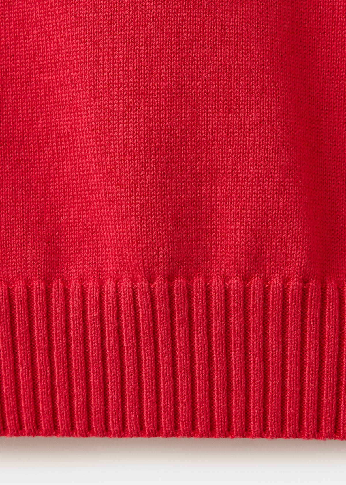 V-neck knit sweater — Red