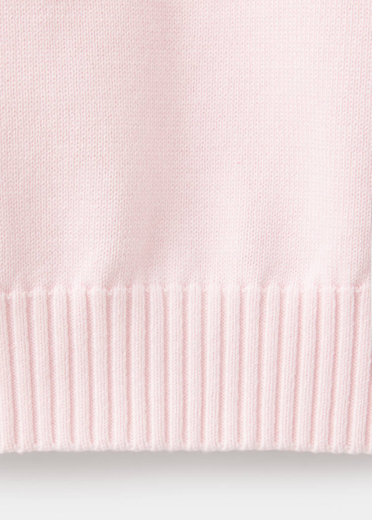 V-neck knit sweater — Light Pink