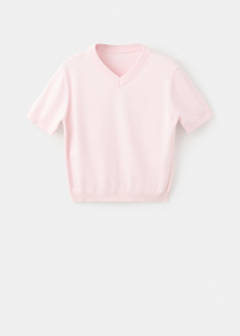 V-neck knit sweater — Light Pink 5