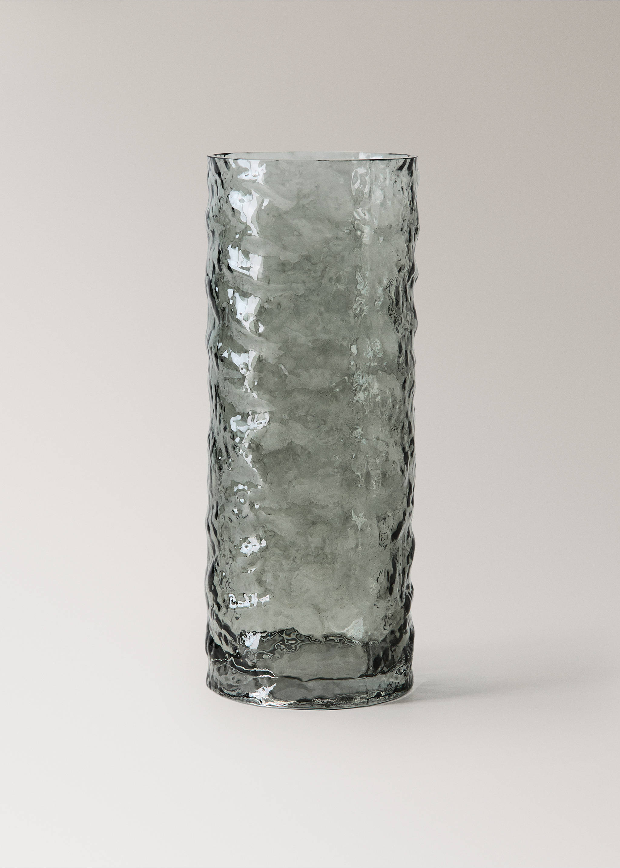 100% relief glass vase - Article without model, Pastel Green. Ref: 37013278-00.