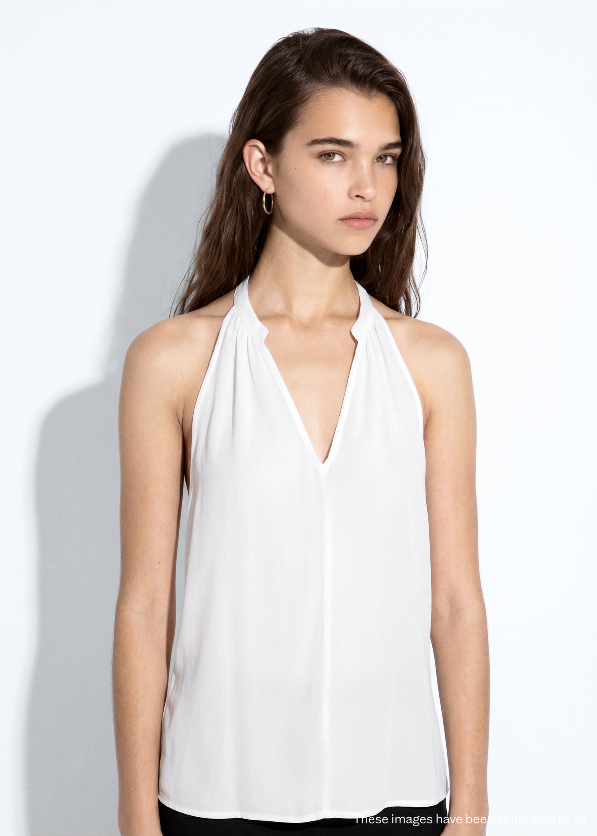 Asymmetric fluid top - Medium plane, Off White. Ref: 37013279-00.
