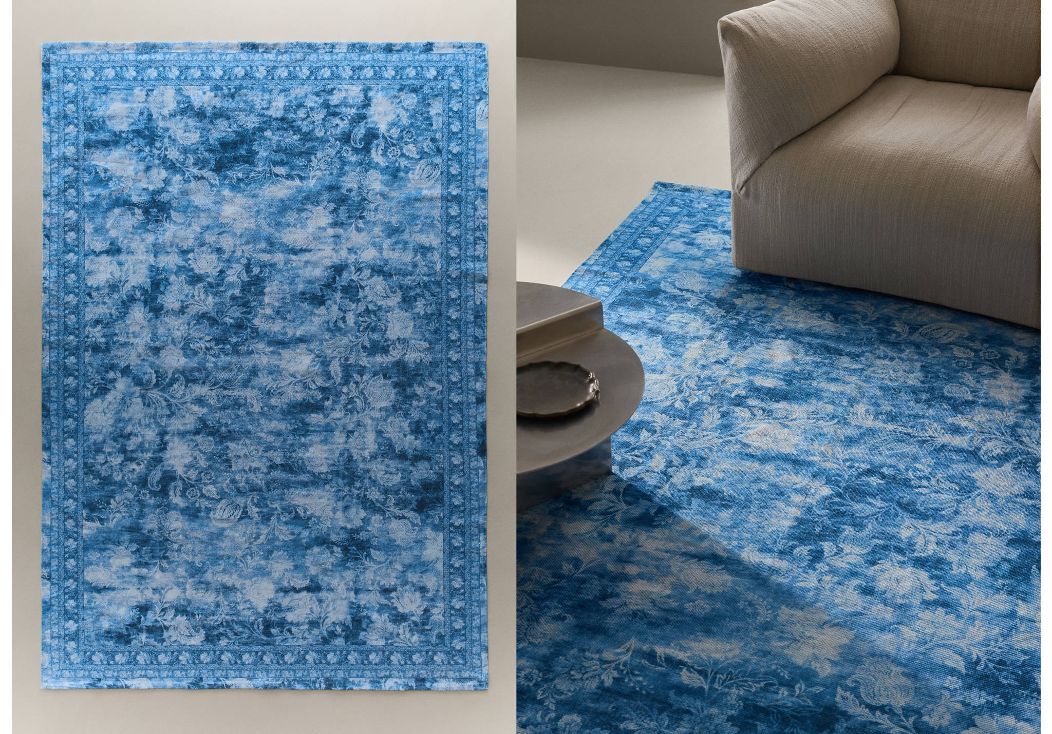 Cotton printed rug 160 x 230 cm - Panoramic plane