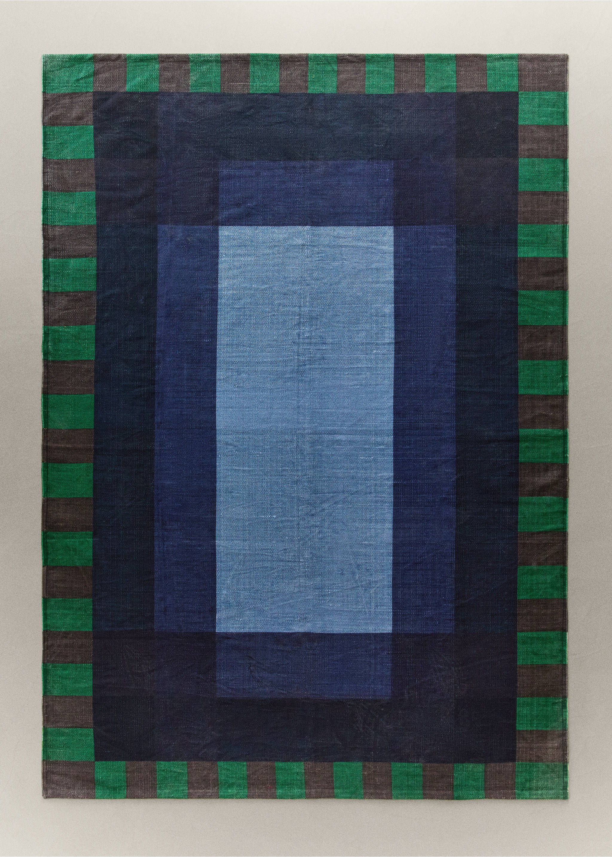 Large mosaic-pattern rug - General plane, Blue. Ref: 37013287-00.