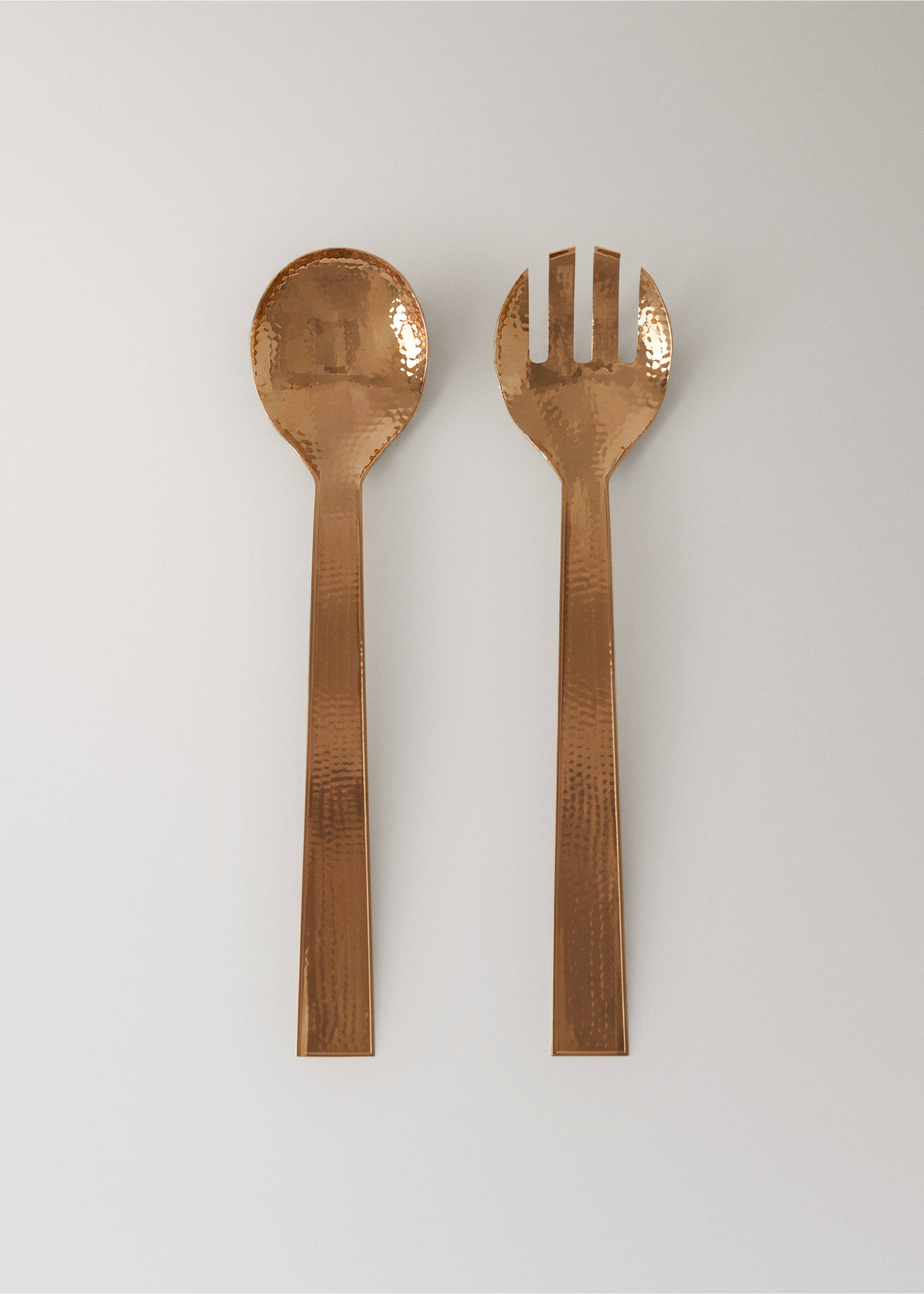 Hammered stainless steel serving cutlery set - Article without model, Copper. Ref: 37013302-00.