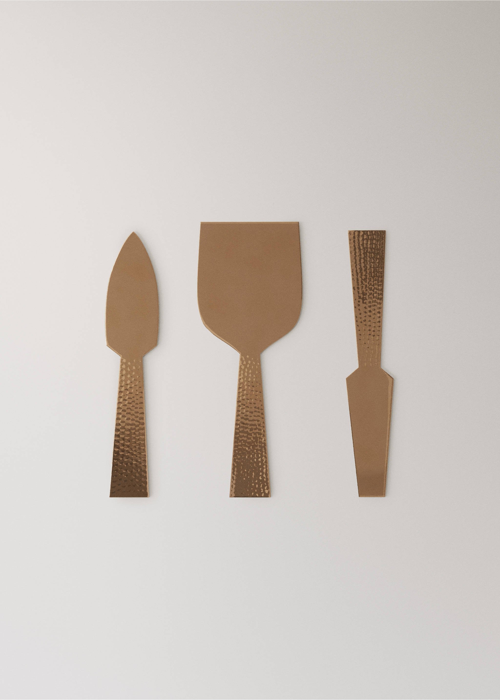 Hammered stainless steel cutlery set - Article without model, Copper. Ref: 37013303-00.