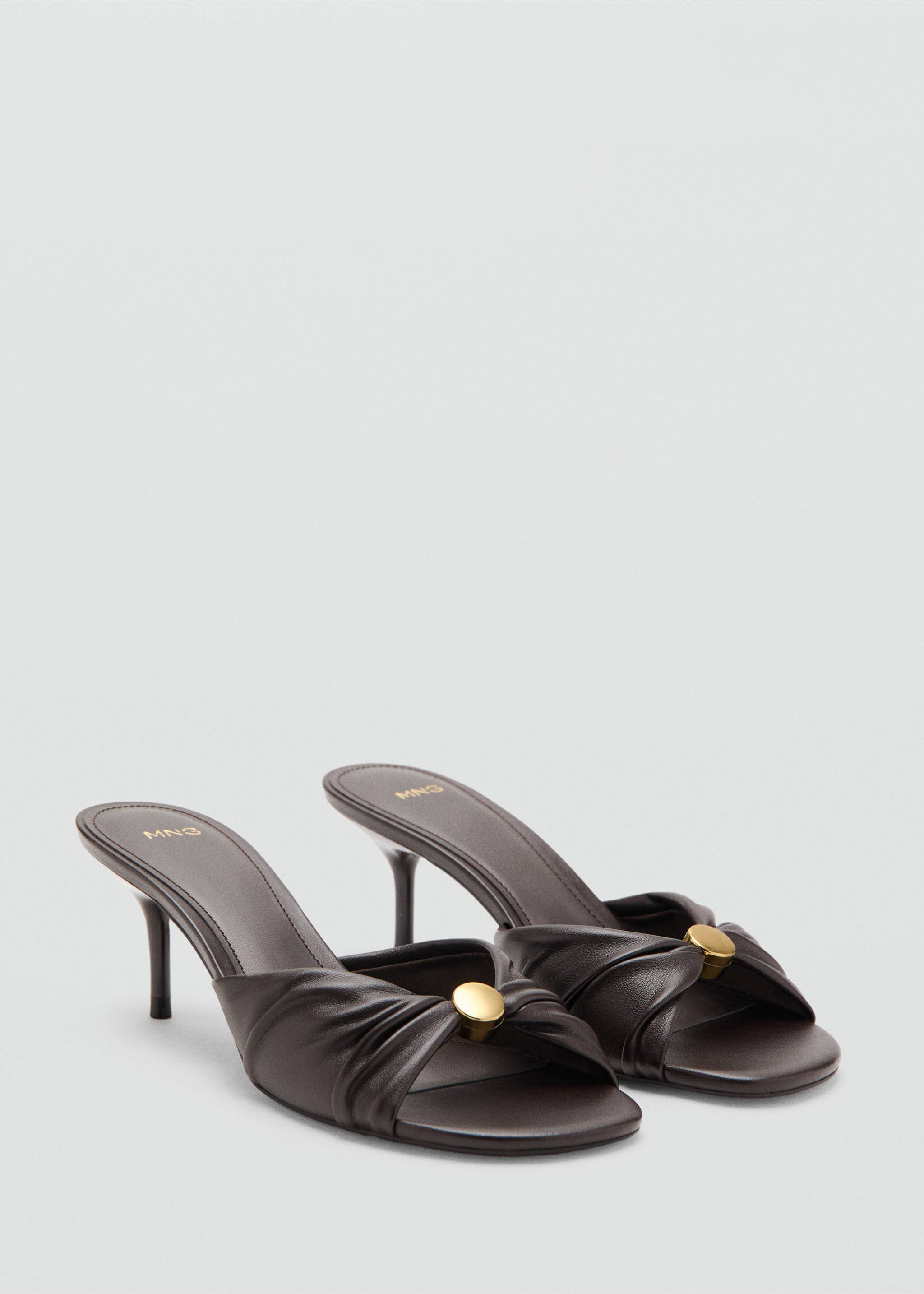 Zapato tacón abalorio - Plano medio, Chocolate. Ref: 37013304-00.