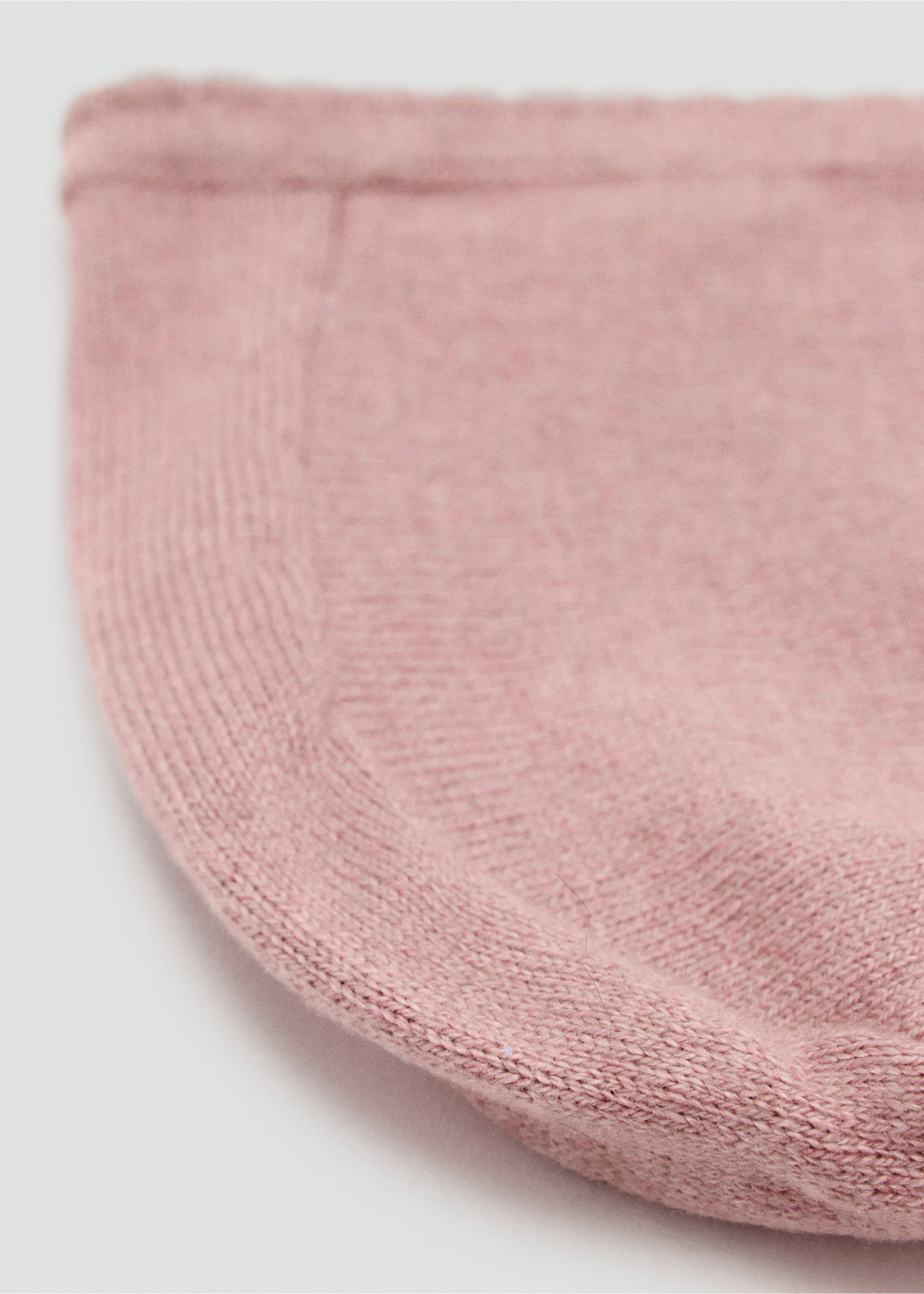 Knit bonnet with bow closure - Details of the article 1, Pink. Ref: 37013308-00.