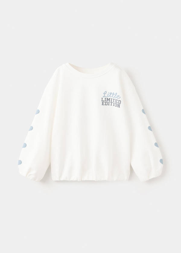 Cotton sweatshirt with print detail — Off White