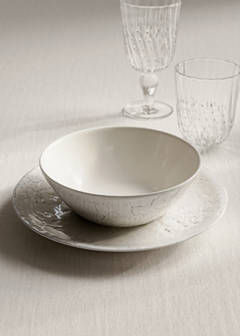 Textured gres bowl — Off White 1