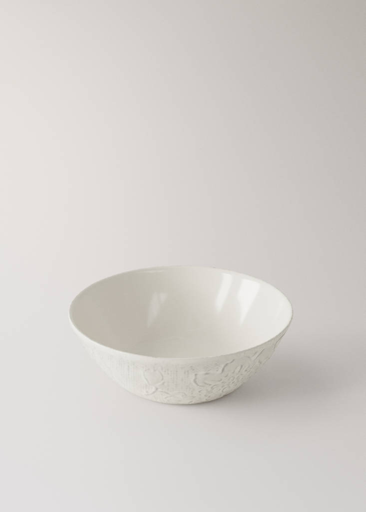 Textured gres bowl — Off White