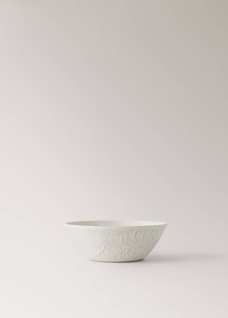 Textured gres bowl — Off White