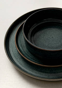Uniform exterior gres bowl — Prussian Blue 1