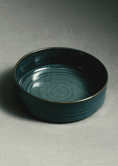 Uniform exterior gres bowl — Prussian Blue 5