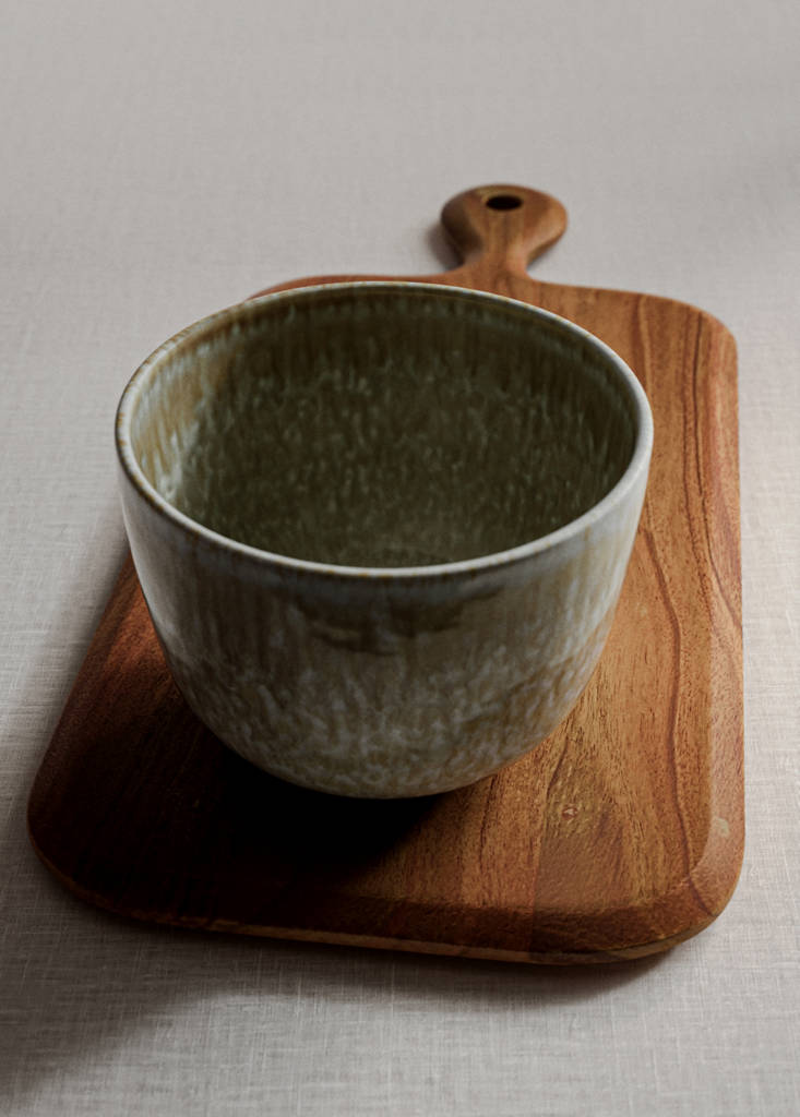 Gradient effect stoneware bowl — Forest Green