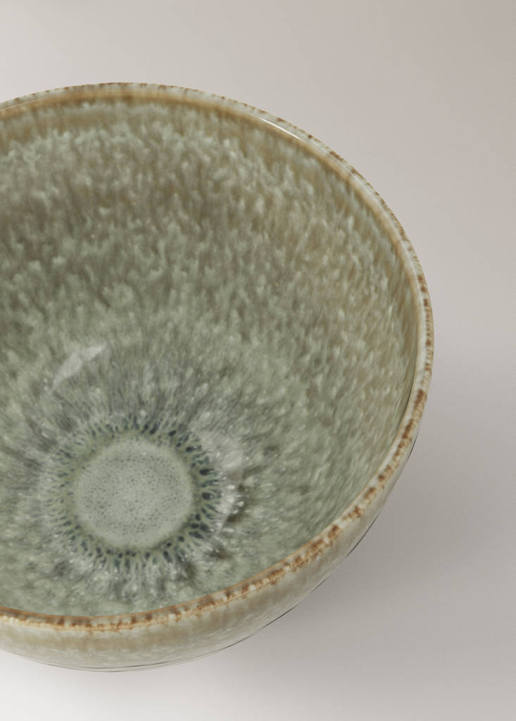 Gradient effect stoneware bowl — Forest Green