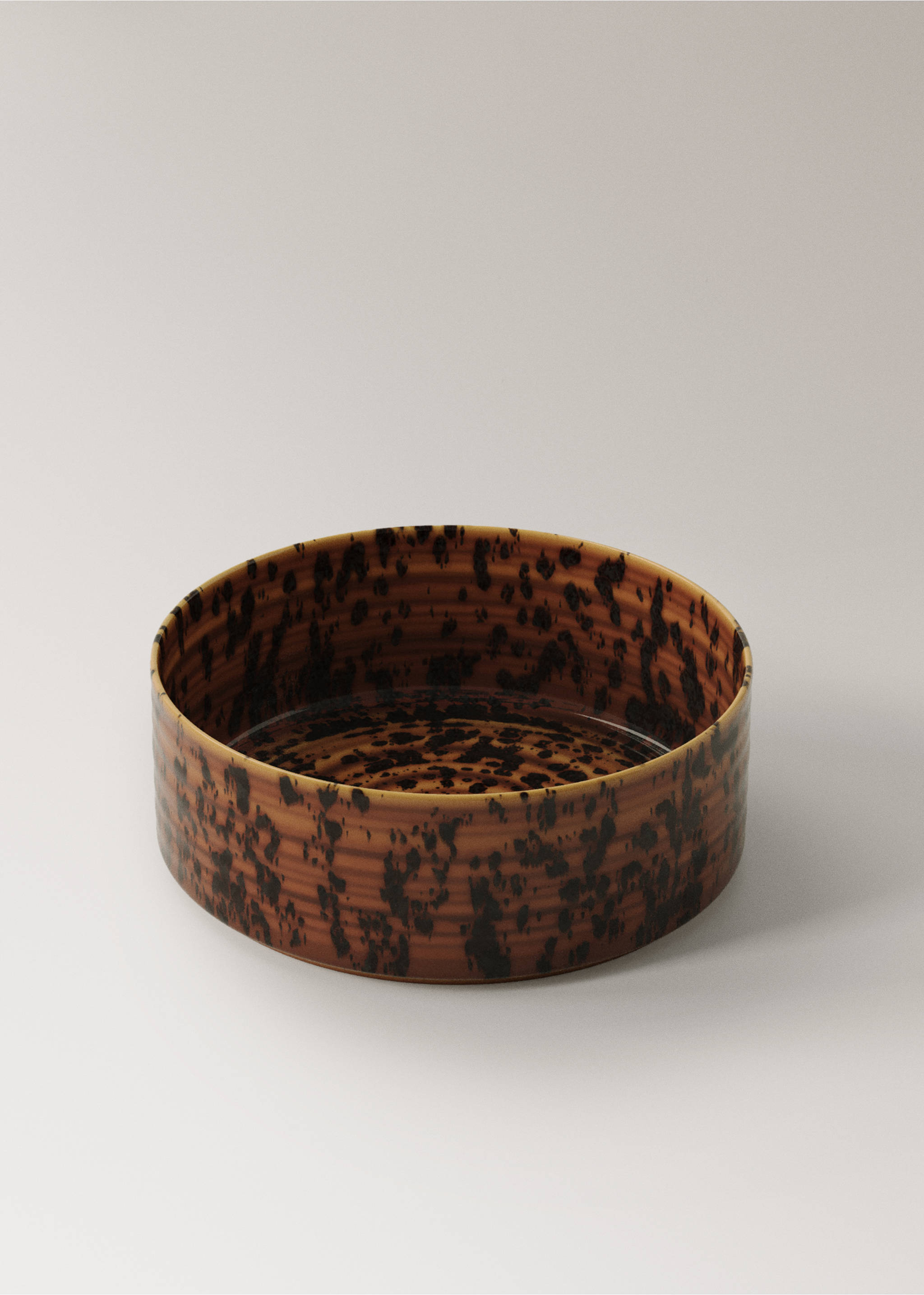 Small reactive stoneware bowl - Details of the article 1, Brown. Ref: 37013322-00.