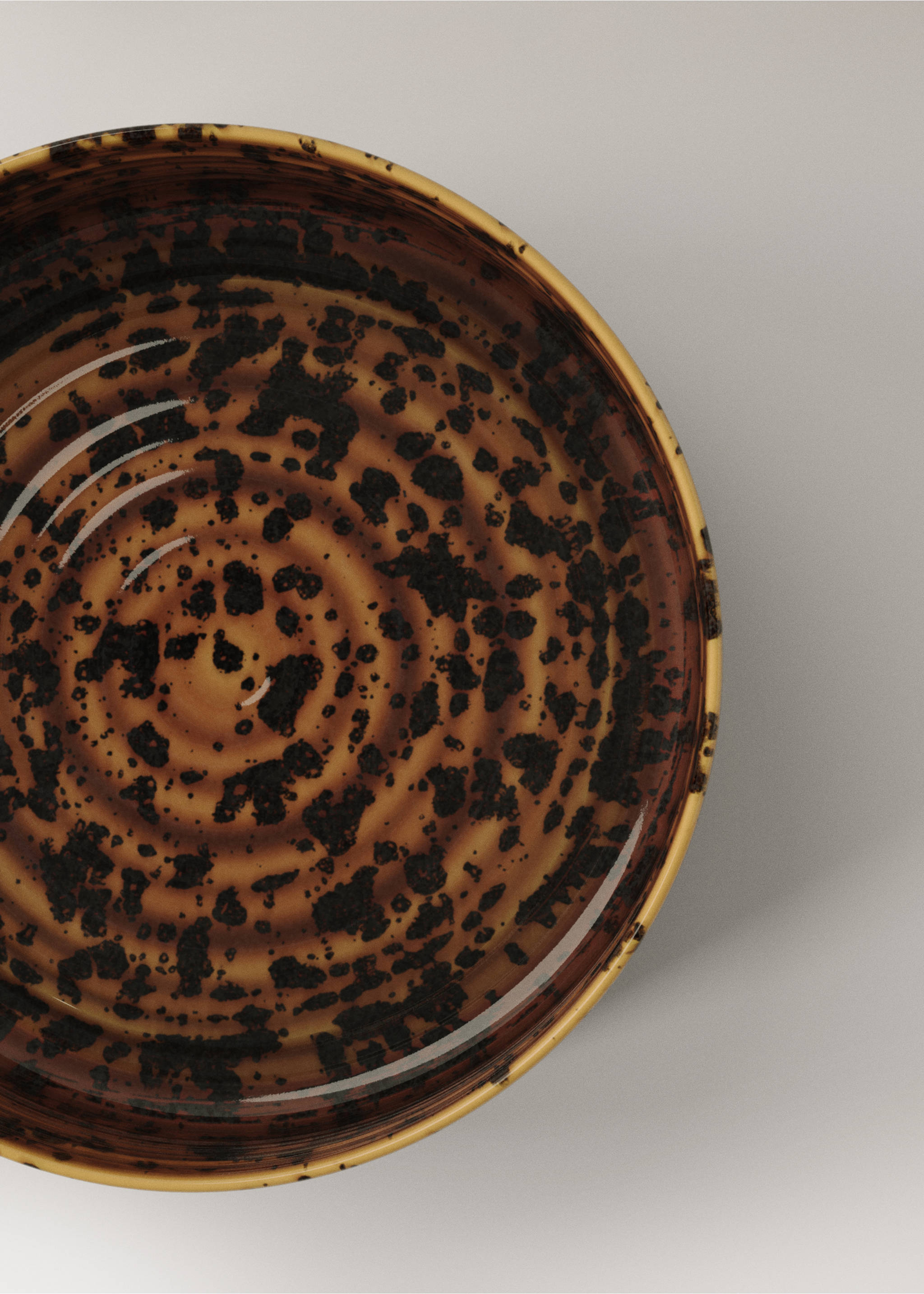 Small reactive stoneware bowl - Details of the article 2, Brown. Ref: 37013322-00.