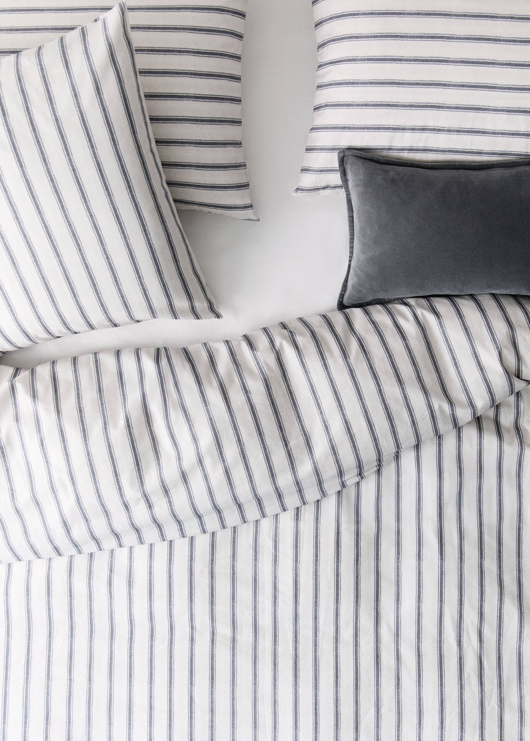 Percale cotton duvet cover 200 thread count striped print for 135/140 cm bed - Details of the article 7