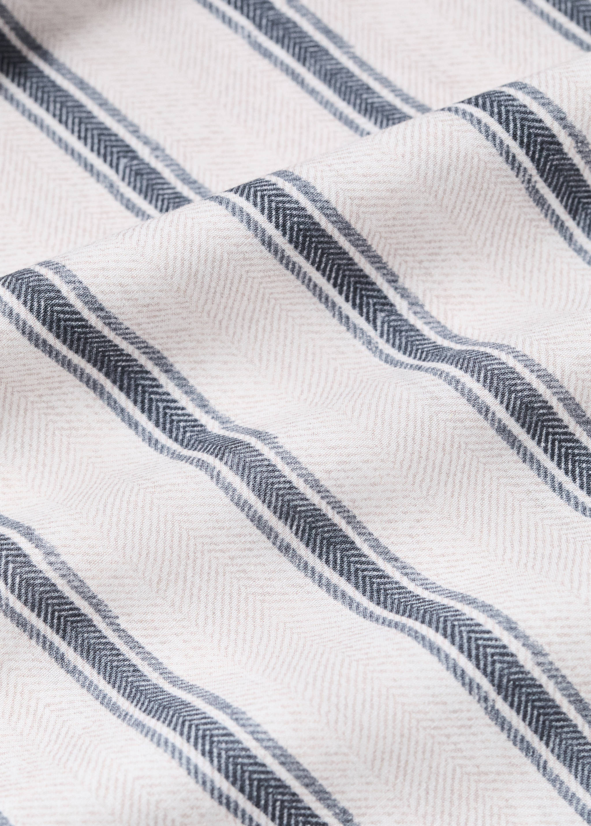 Percale cotton duvet cover 200 thread count striped print for 135/140 cm bed - Details of the article 1