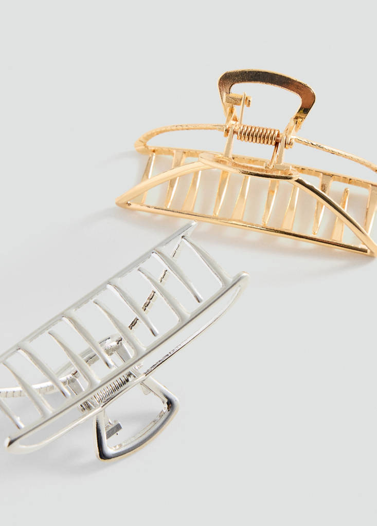 Pack of 2 metal hair clips — Gold