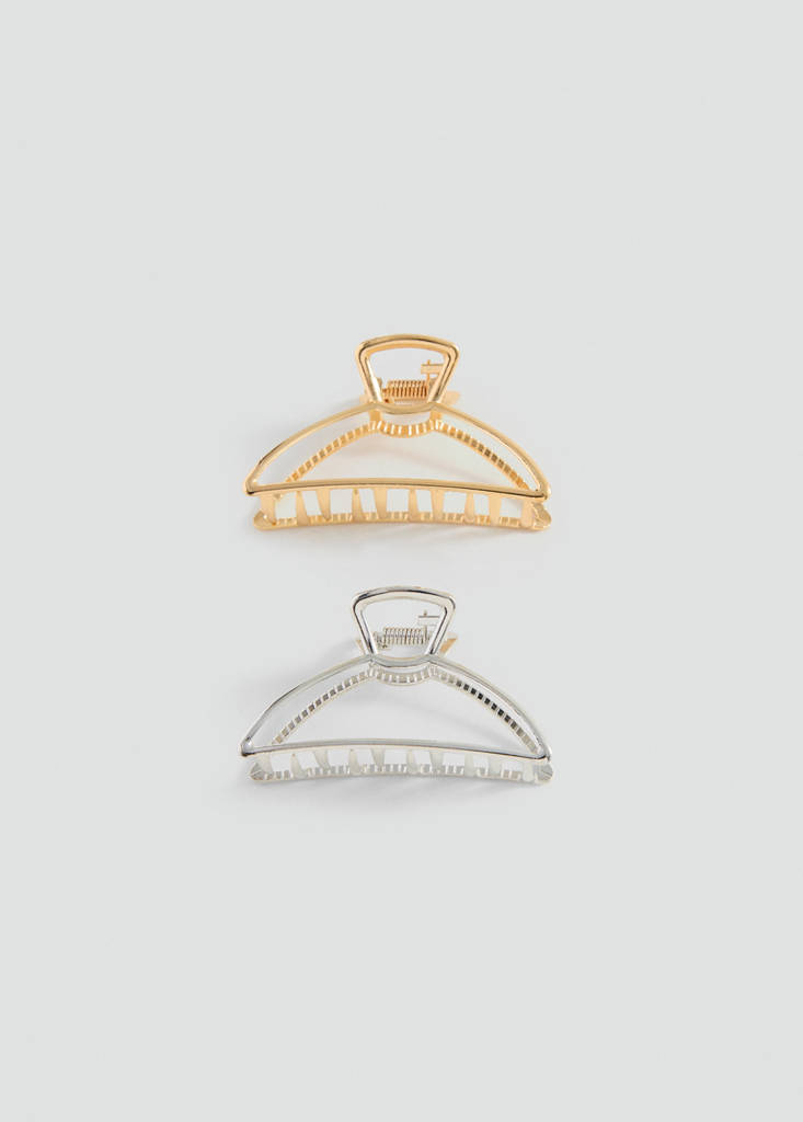 Pack of 2 metal hair clips — Gold