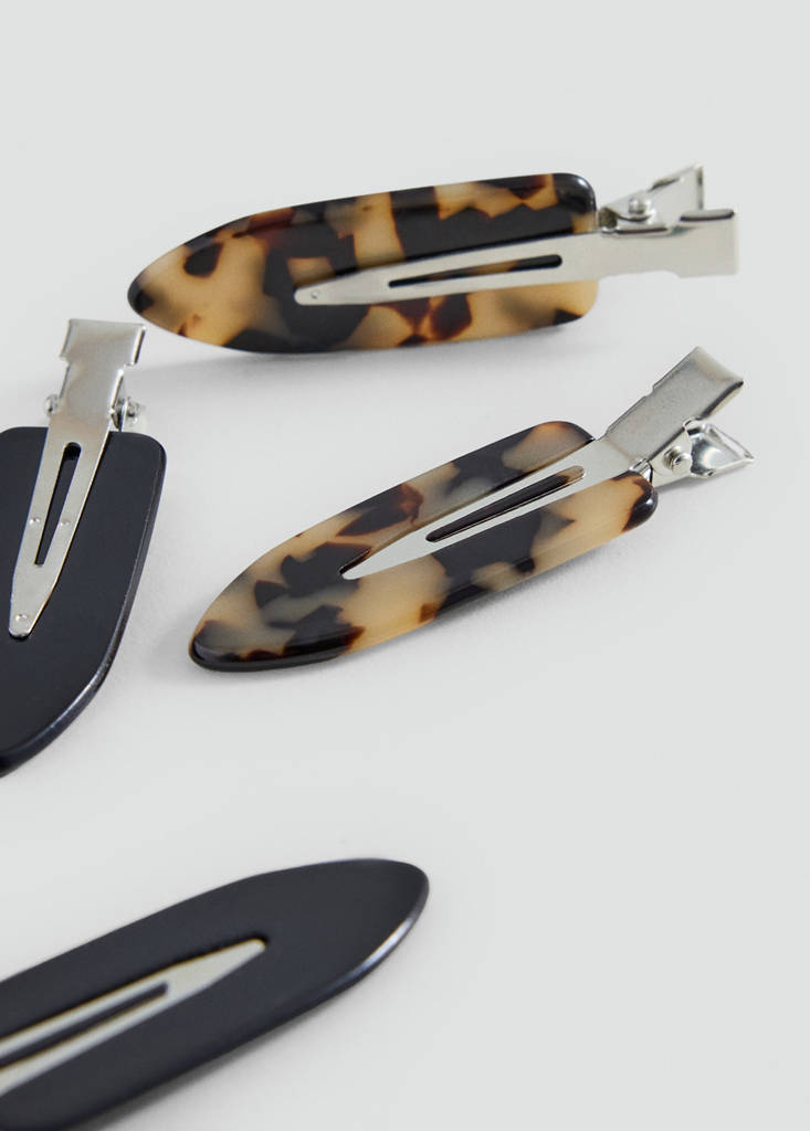 Hairclip 4 pack — Brown