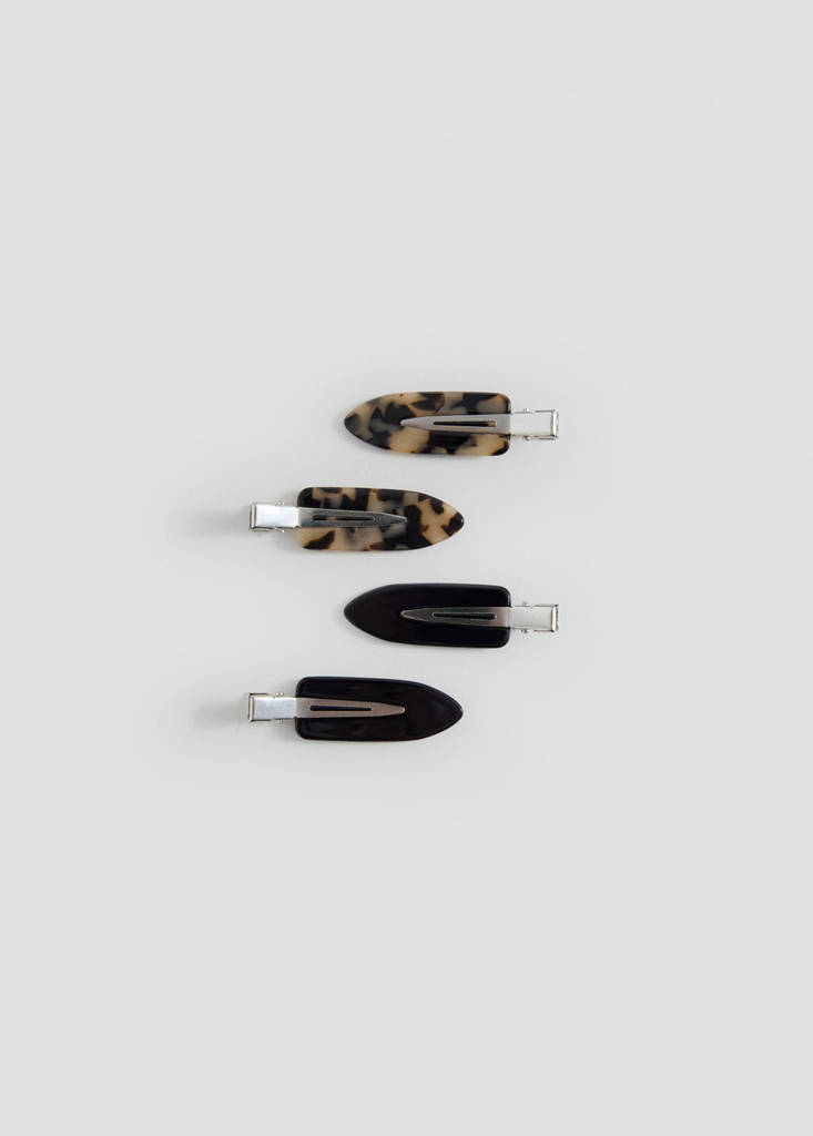 Hairclip 4 pack — Brown