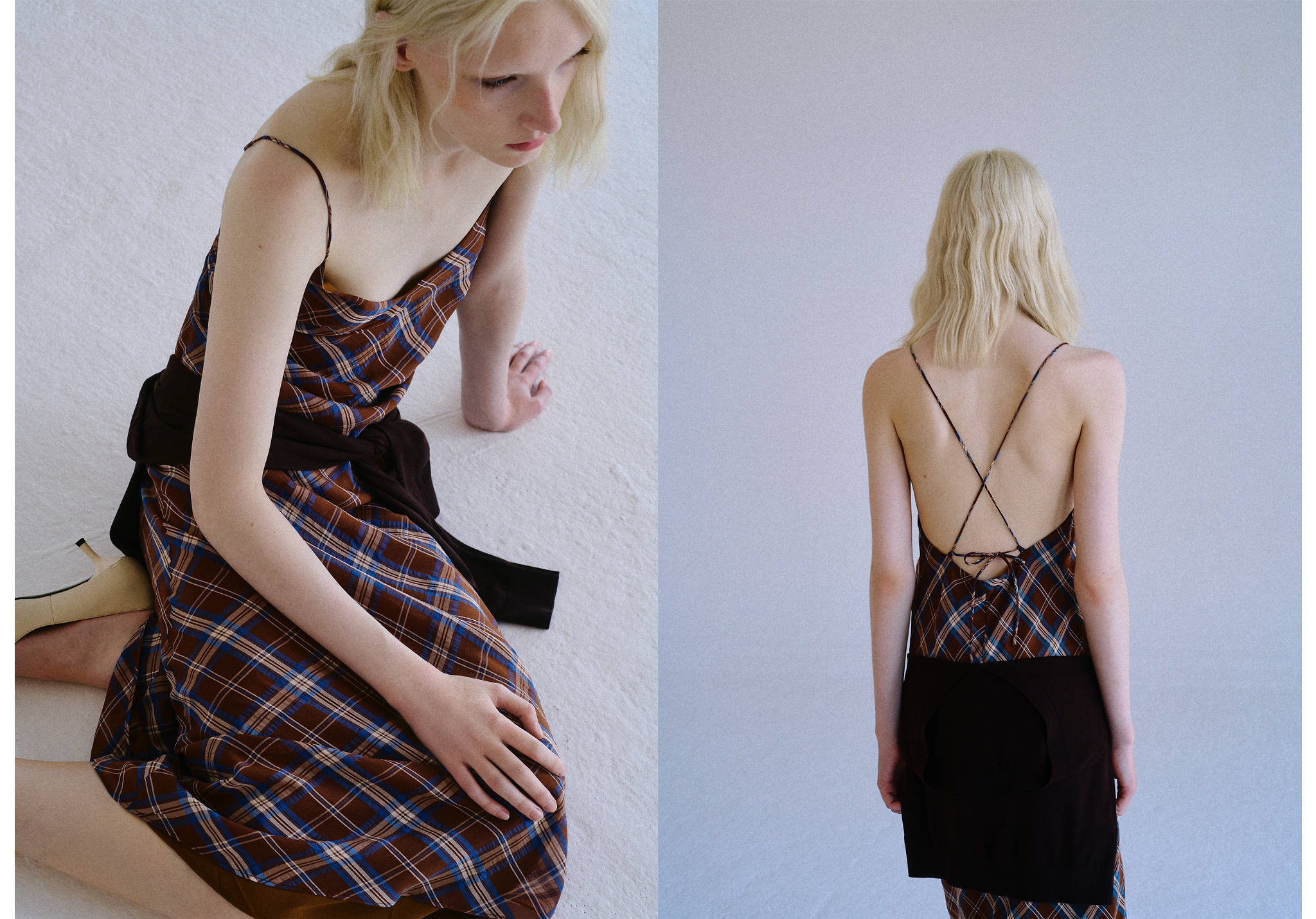 Plaid dress with crossed back - Panoramic plane