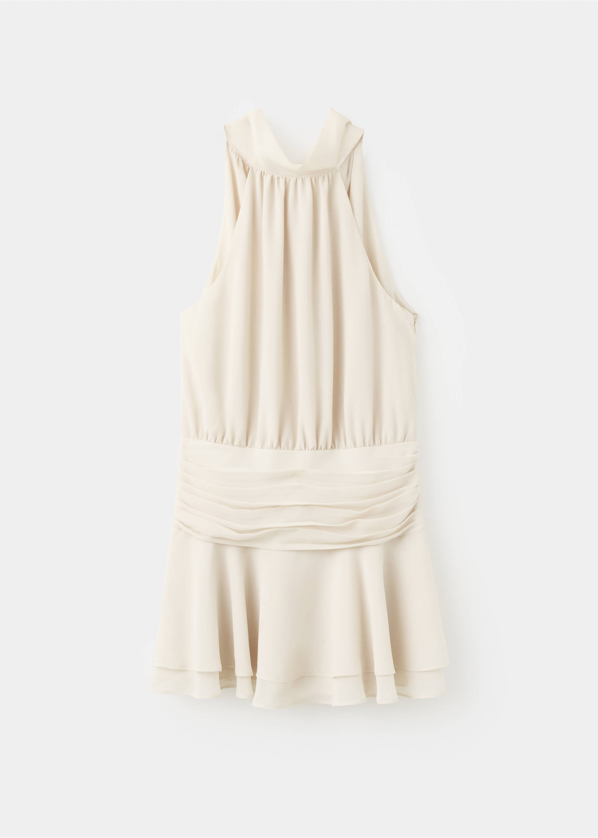 Robe halter détails plissés - Article sans modèle, Écru. Ref: 37013866-00.