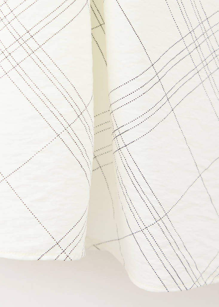 Ruched V-neck dress — White