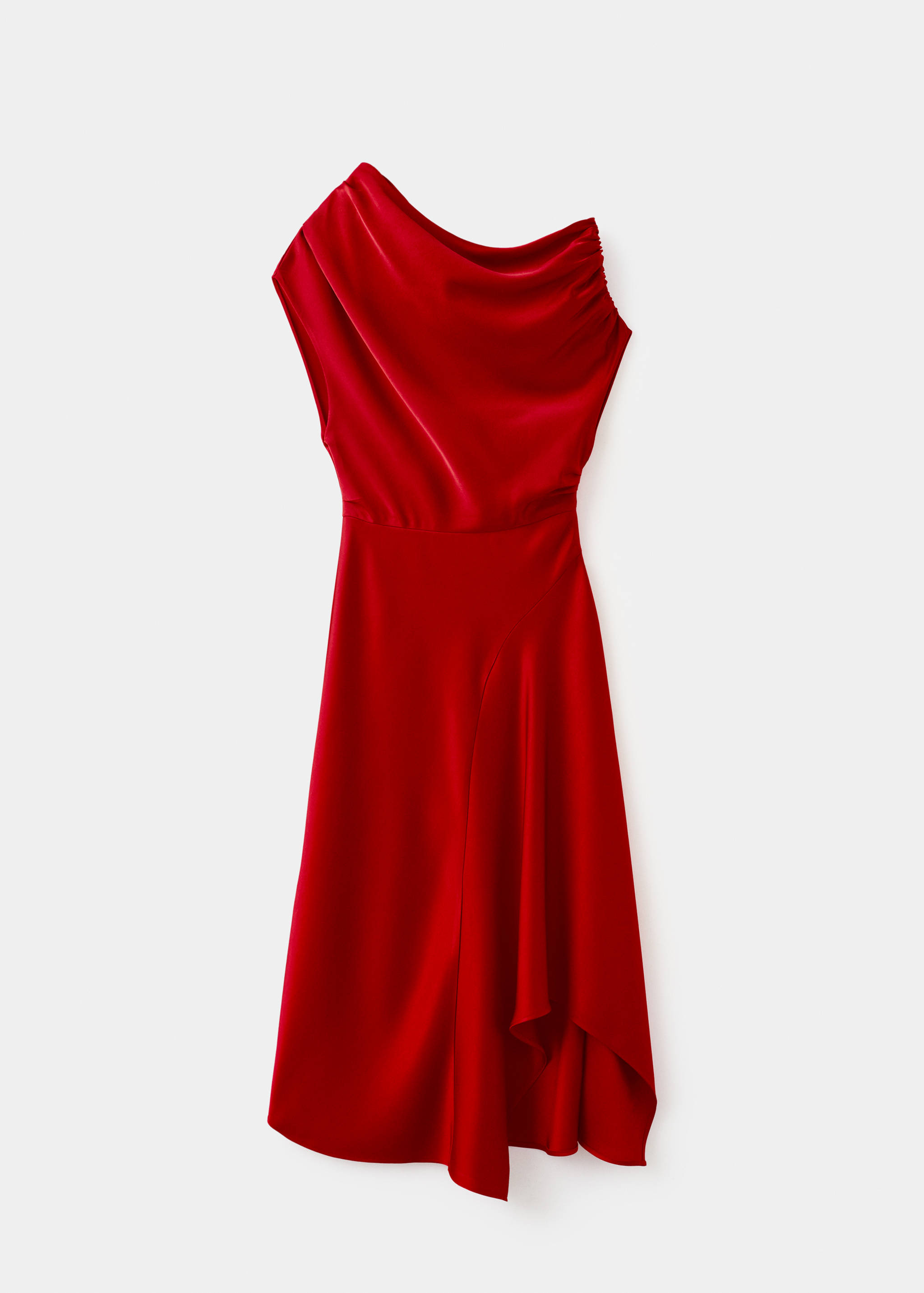 Asymmetrical satin dress - Article without model