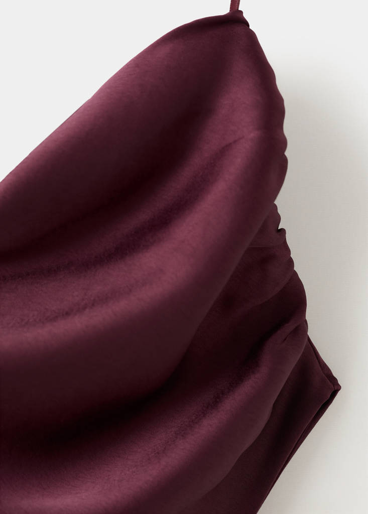 Asymmetrical satin dress