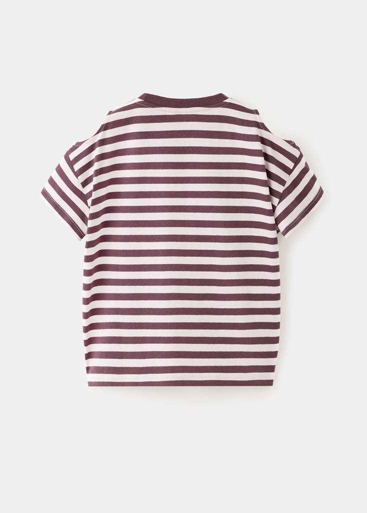 Striped T-shirt with cut-out detail — Pink