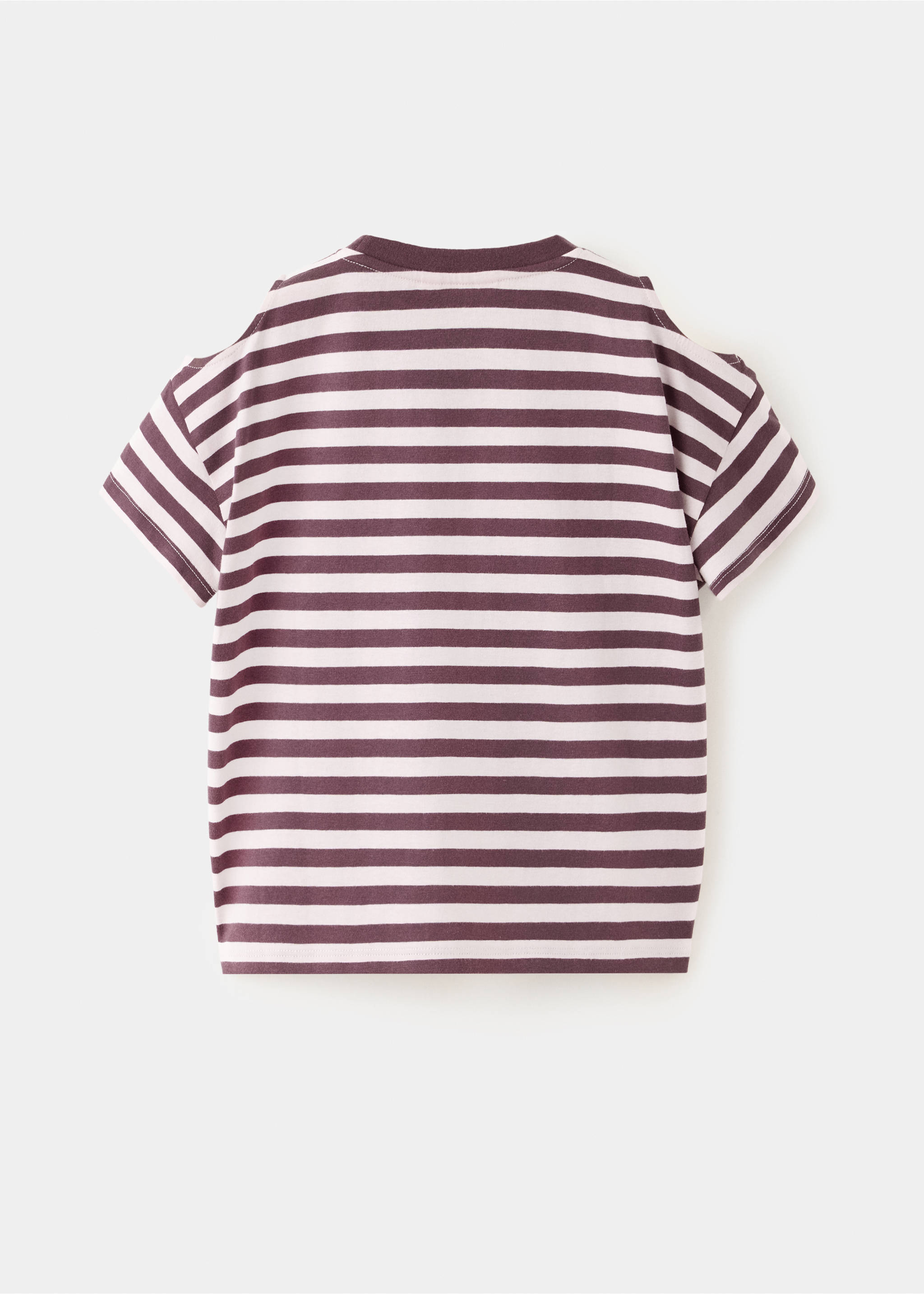 T-shirt 100 % coton rayures - Verso de l’article, Rose. Ref: 37013877-00.