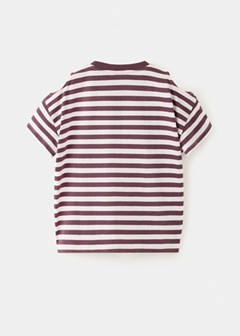 Striped T-shirt with cut-out detail — Pink 4
