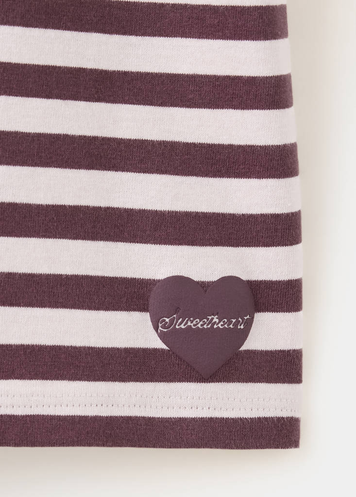 Striped T-shirt with cut-out detail — Pink