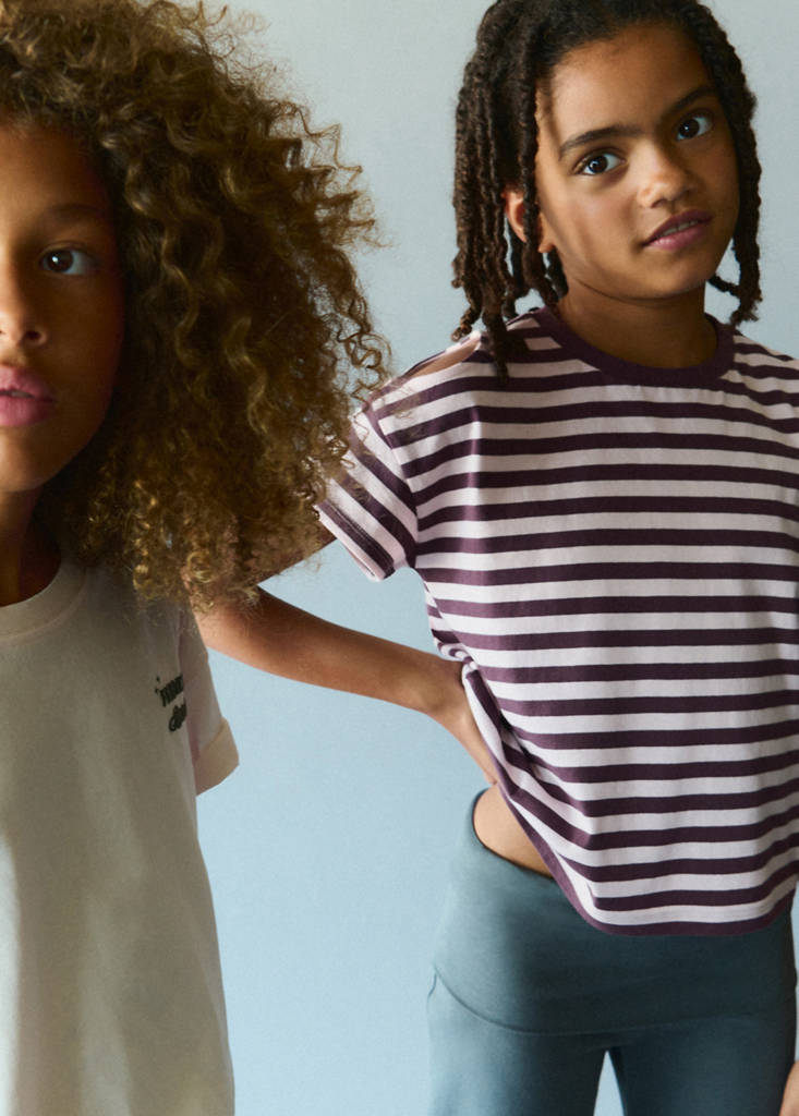 Striped T-shirt with cut-out detail — Pink