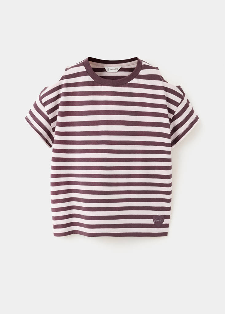 Striped T-shirt with cut-out detail — Pink