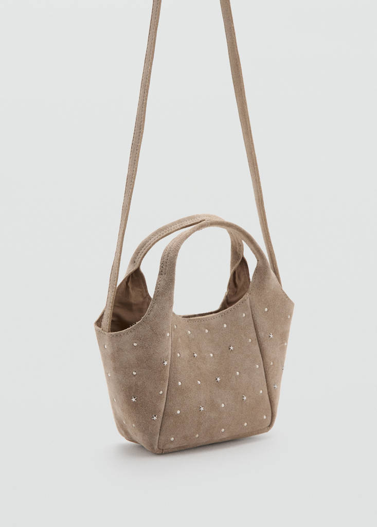 Stud leather bag — Sand