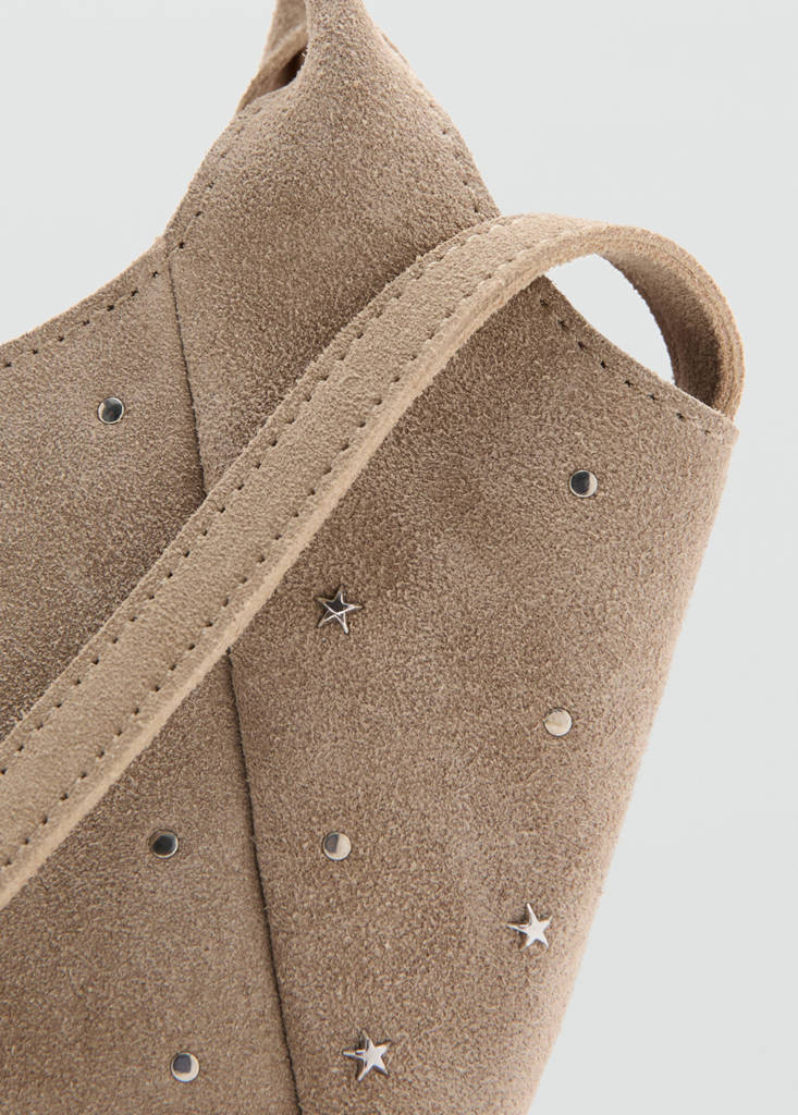 Stud leather bag — Sand