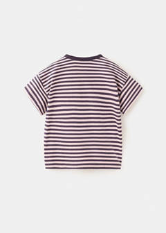 Striped cotton T-shirt — Pink 5