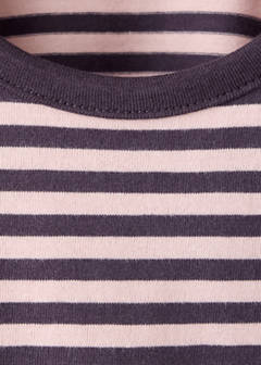 Striped cotton T-shirt — Pink 4