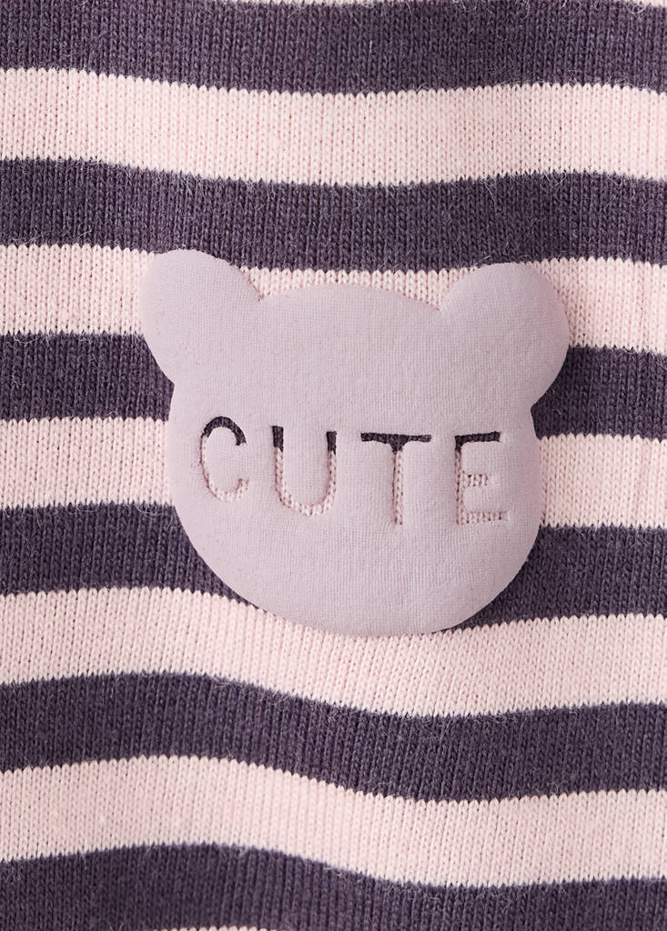 Striped cotton T-shirt — Pink