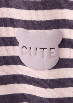 Striped cotton T-shirt — Pink 6