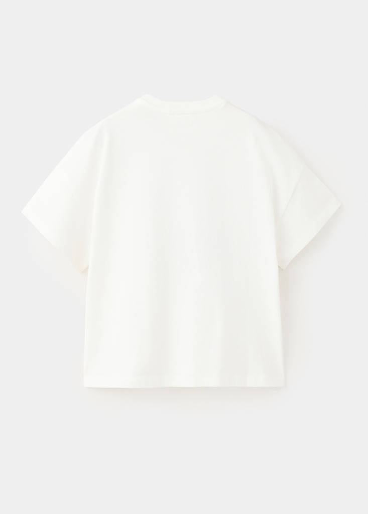 Textured printed cotton T-shirt — Off White
