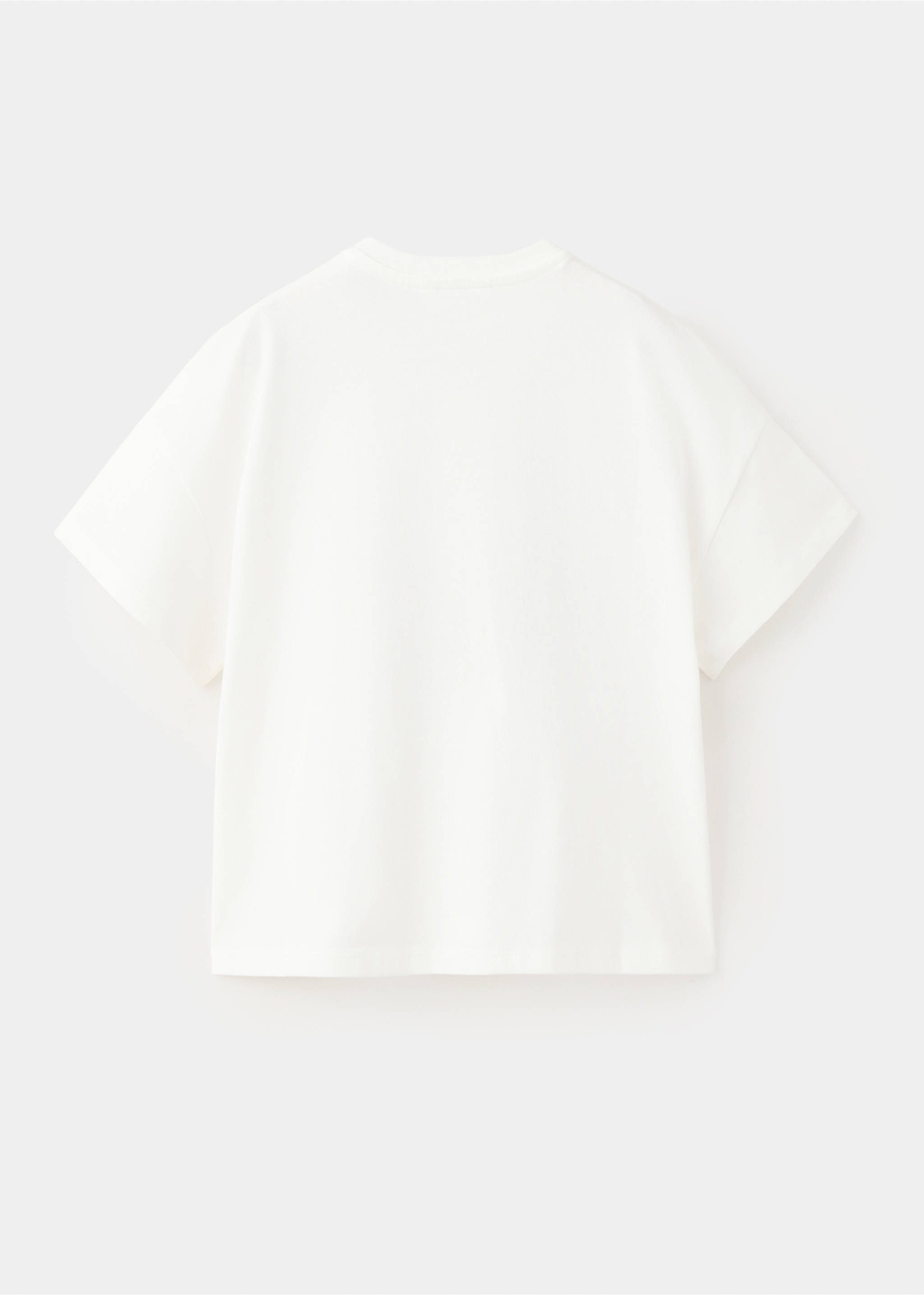 T-shirt en coton imprimé à texture - Verso de l’article, Blanc cassé. Ref: 37013882-00.