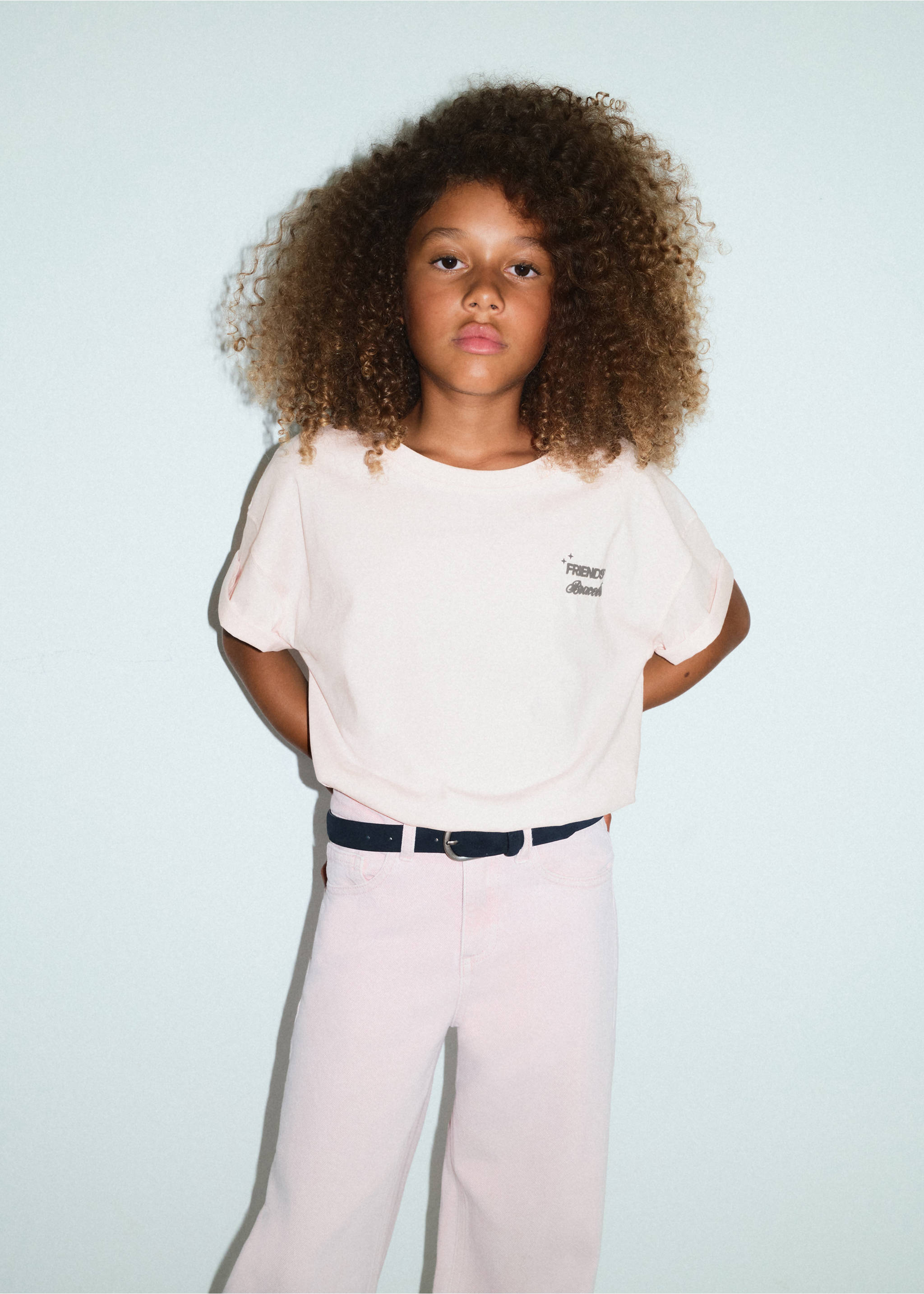 Printed cotton-blend t-shirt - Details of the article 5, Pink. Ref: 37013883-00.