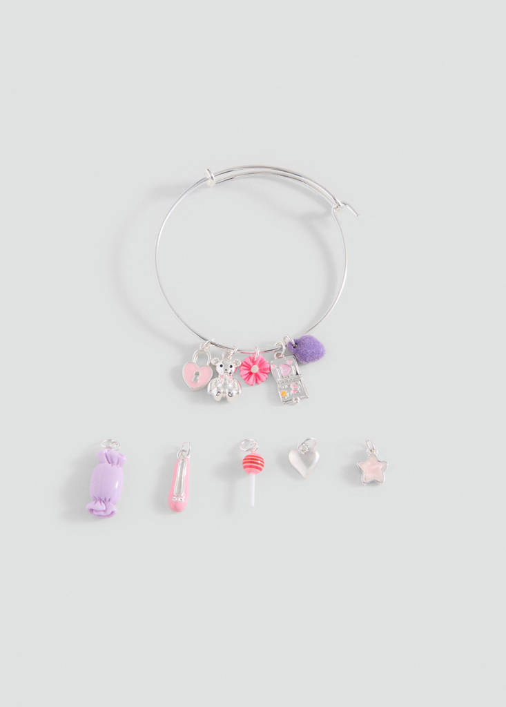 Mixed charms bracelet — Silver